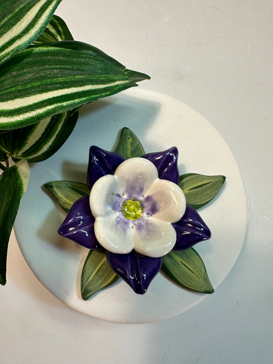 Purple Columbine Ring Dish
