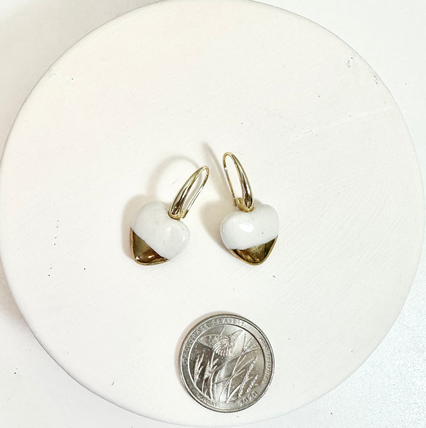Gold Dipped Sweet Heart Drop Earrings