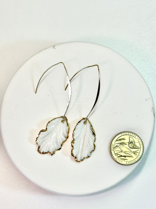 Gold Edged Drop Petal Earrings