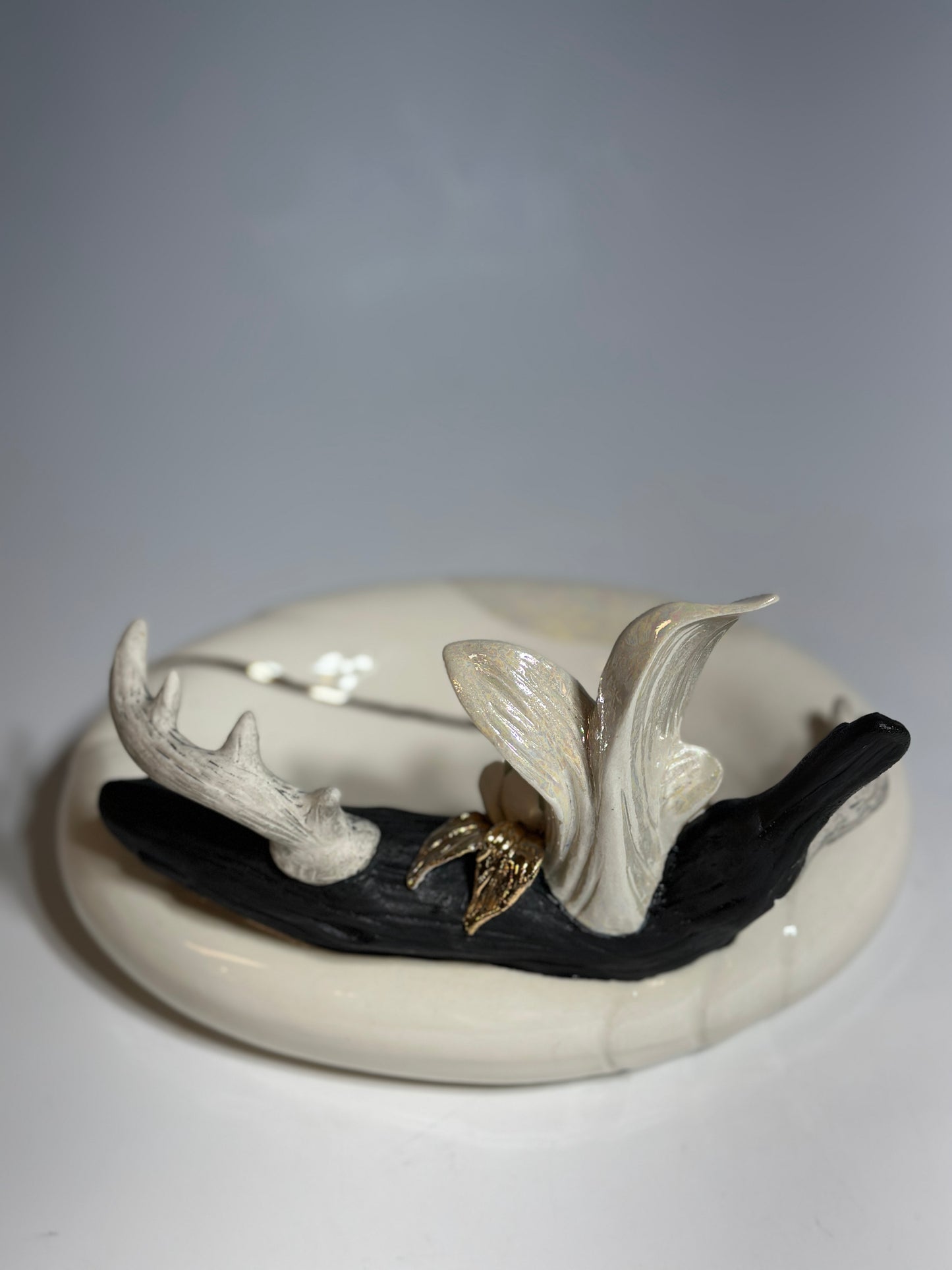Antlers and Branch Porcelain Jewelry Tray