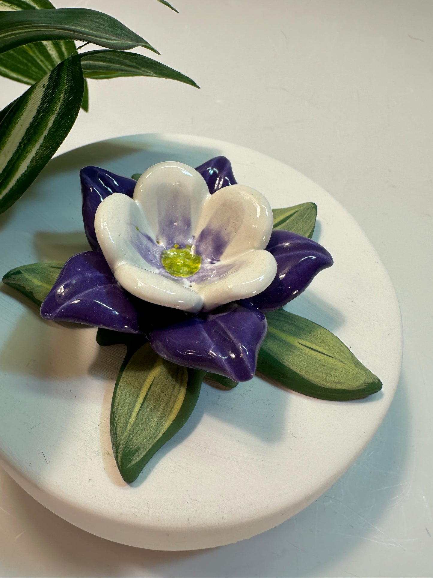 Purple Columbine Ring Dish