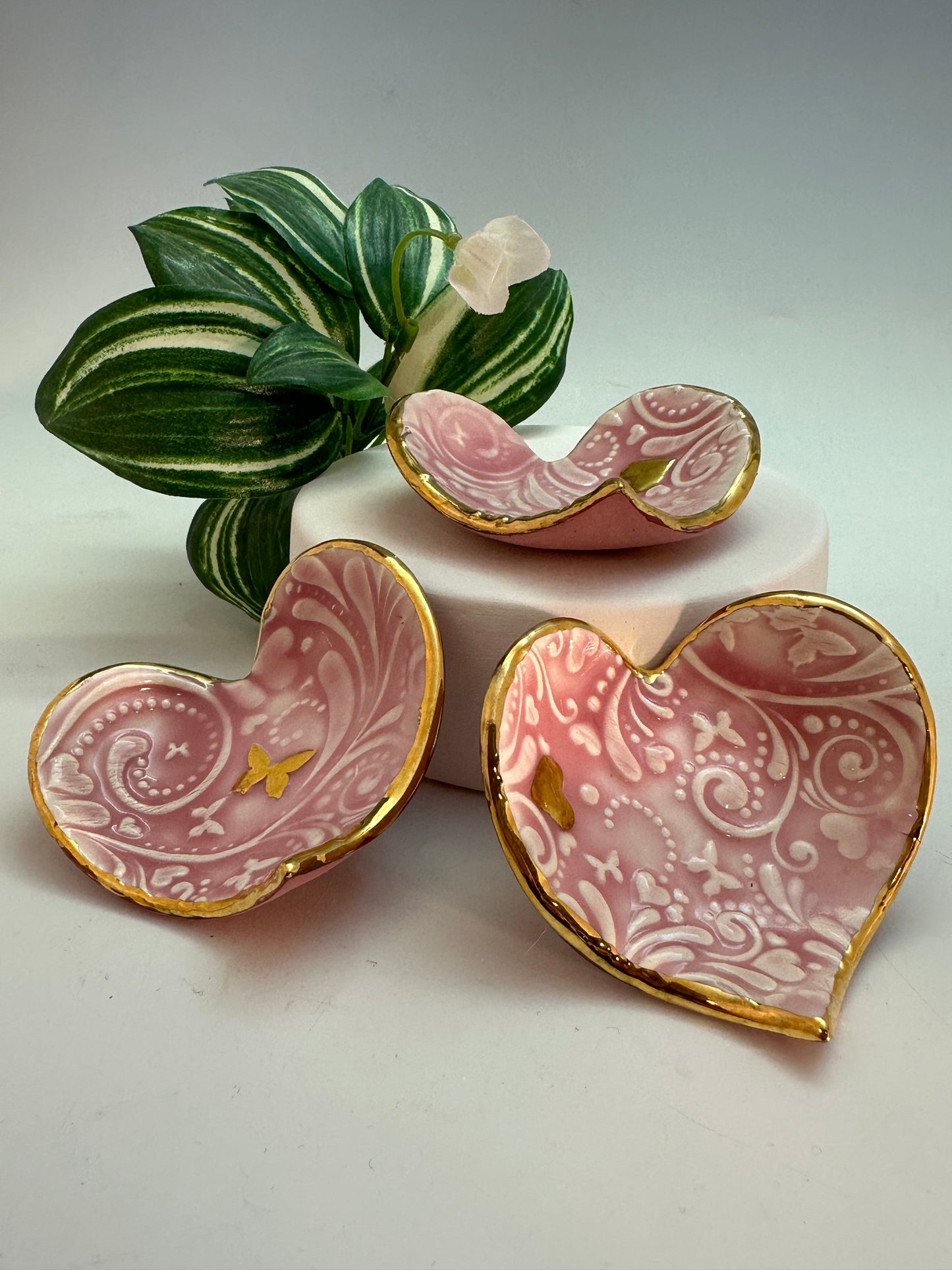 Pink Heart Trinket Dish