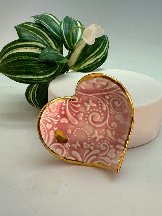 Pink Heart Trinket Dish