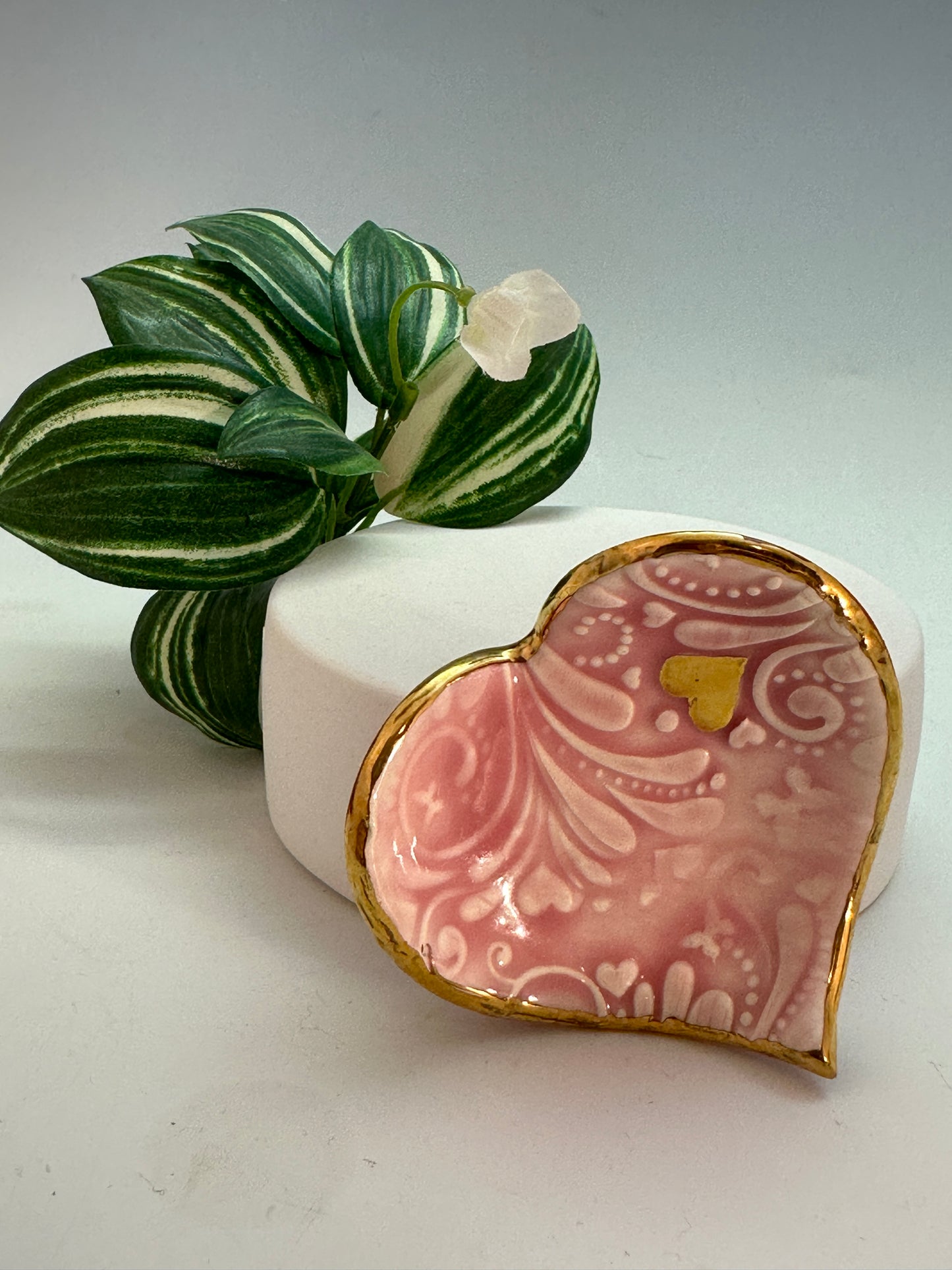 Pink Heart Trinket Dish