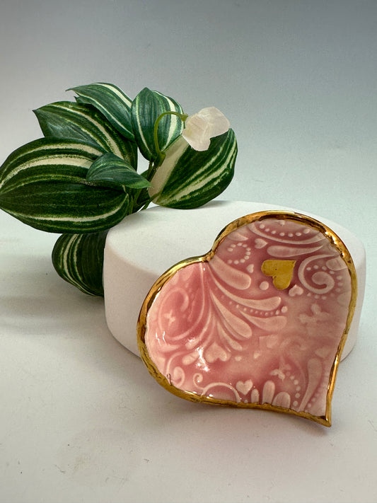 Pink Heart Trinket Dish