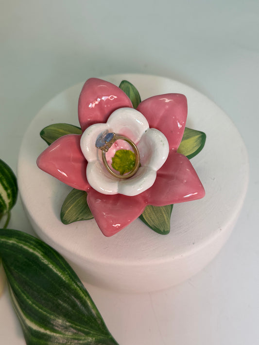 Pink Columbine Ring Dish