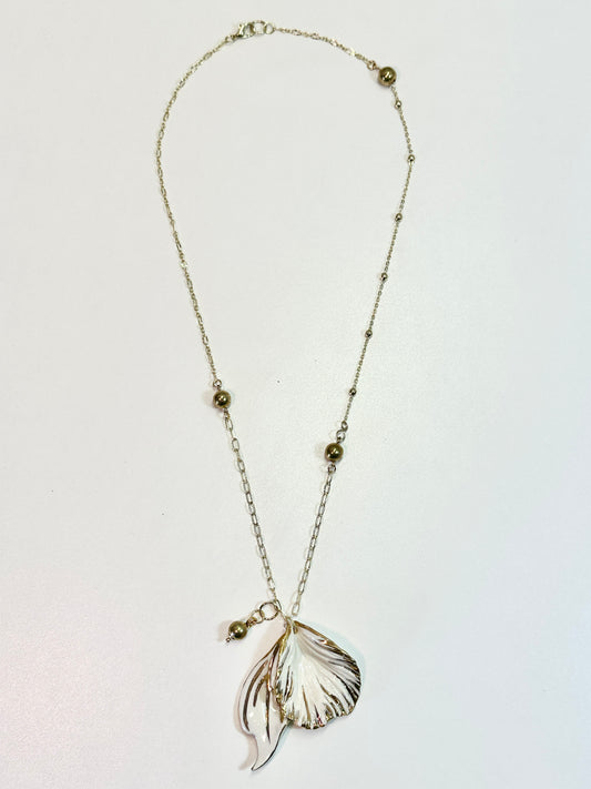 Porcelain Flower Petals and Balls Necklace