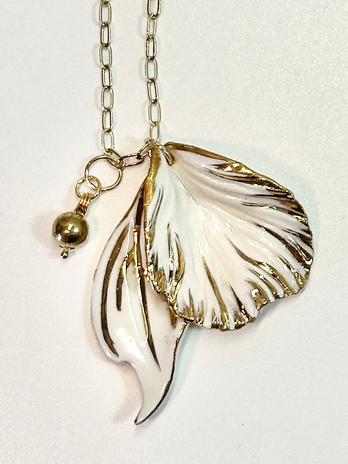 Porcelain Flower Petals and Balls Necklace