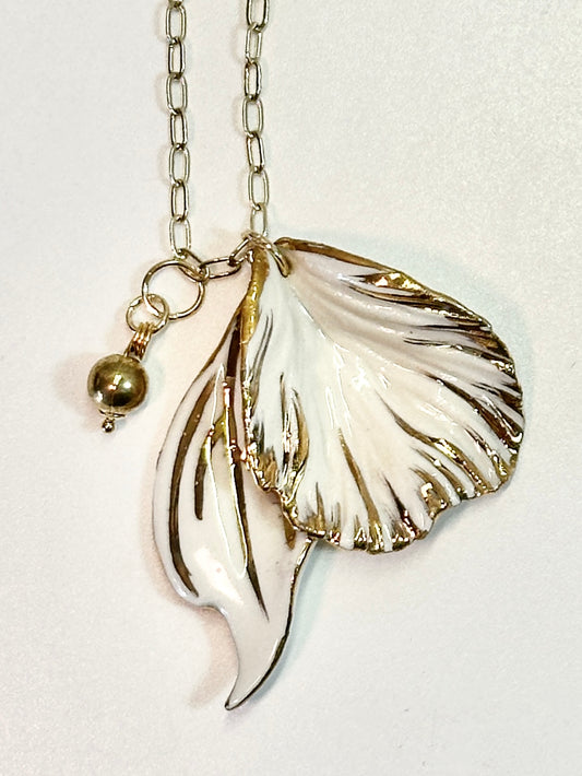 Porcelain Flower Petals and Balls Necklace