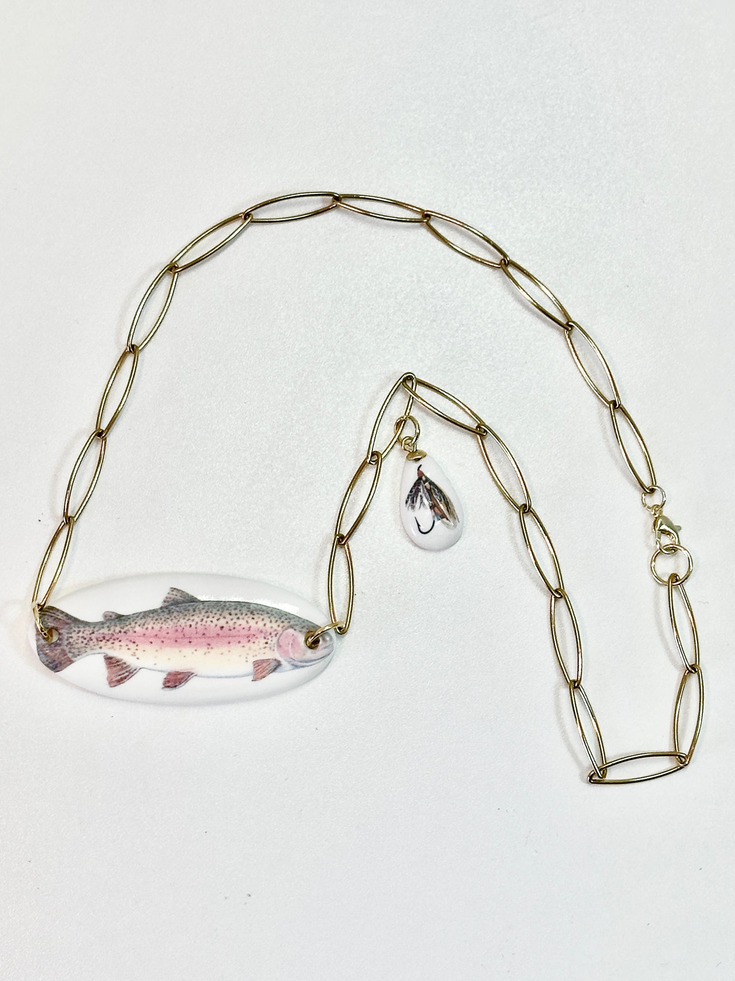 Rainbow Trout Bar Necklace