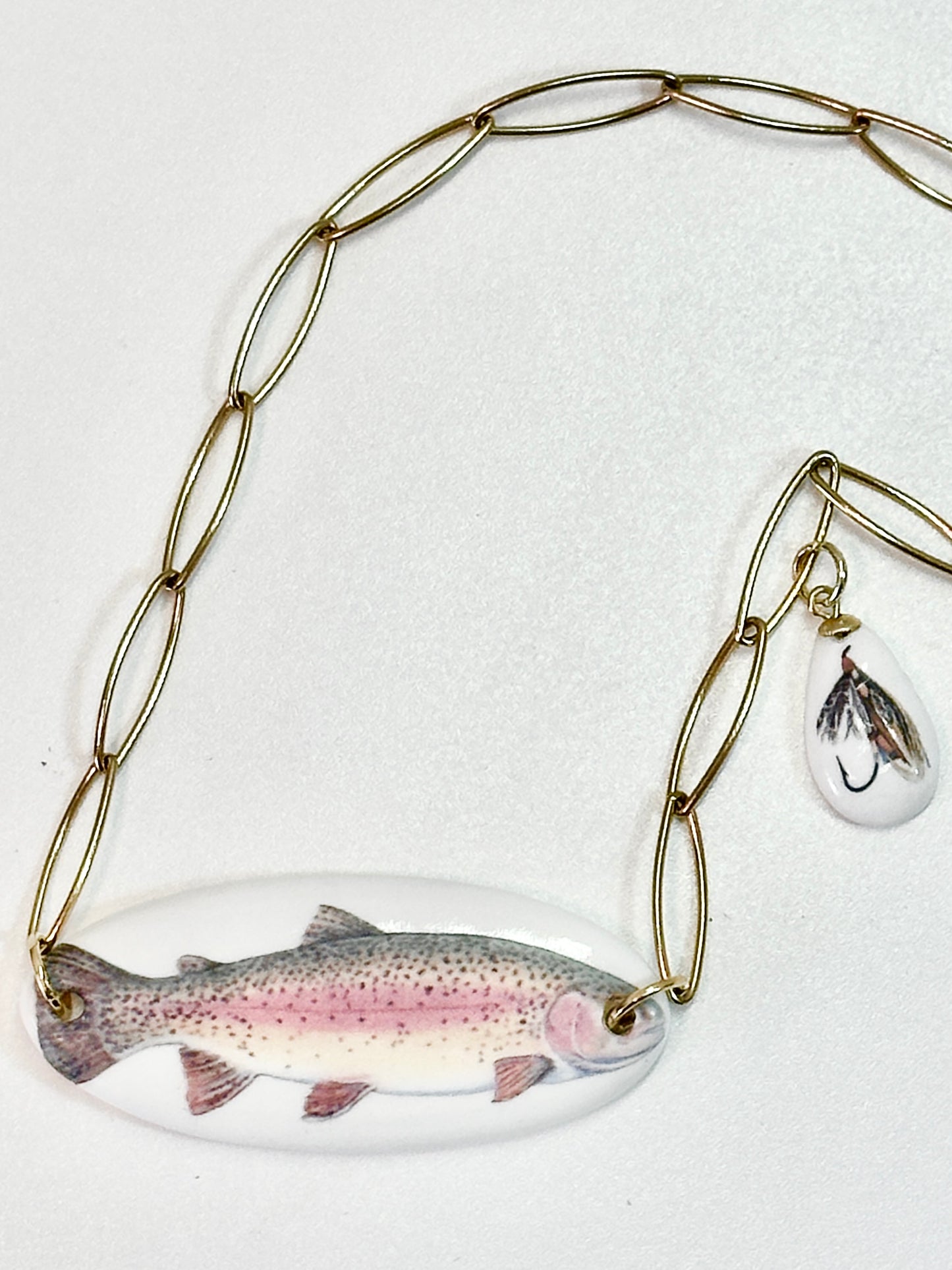 Rainbow Trout Bar Necklace