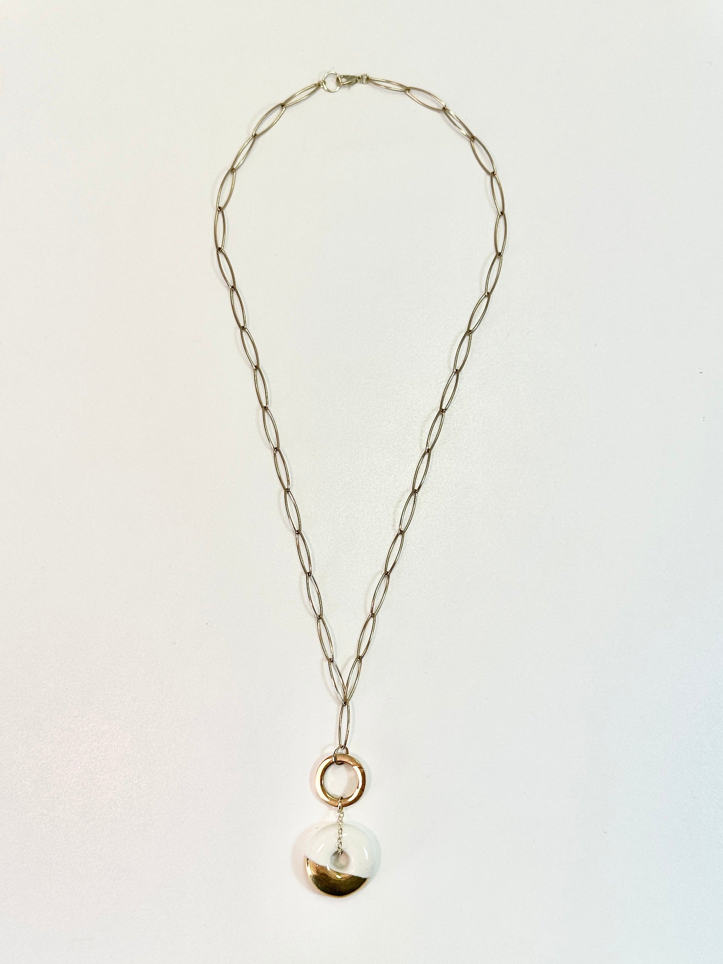 Porcelain Gold Dipped "Donut" Necklace