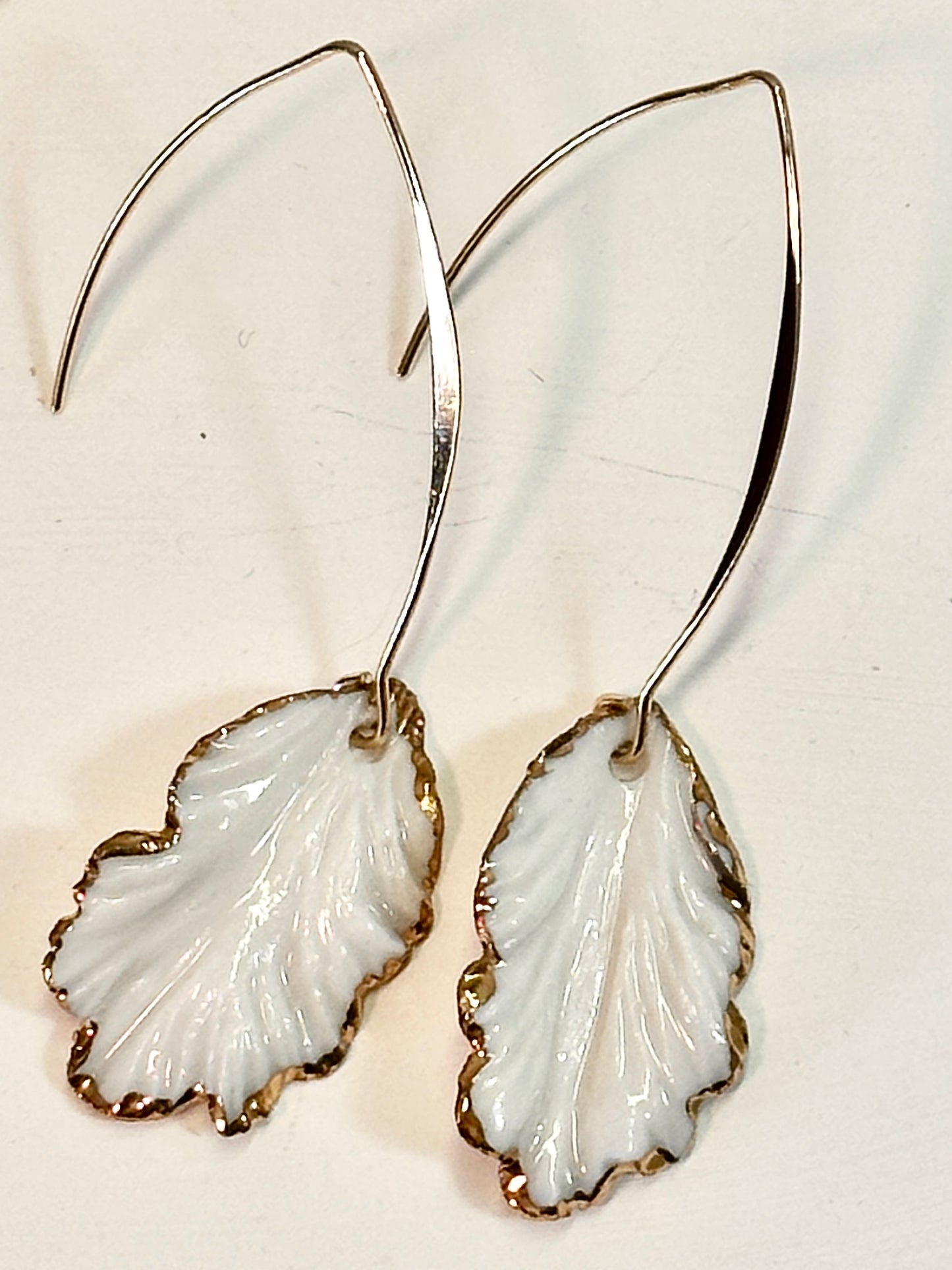 Gold Edged Drop Petal Earrings