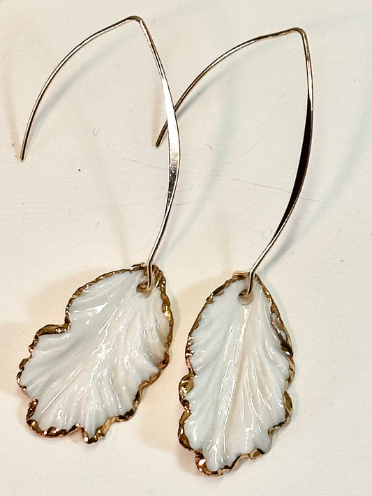 Gold Edged Drop Petal Earrings