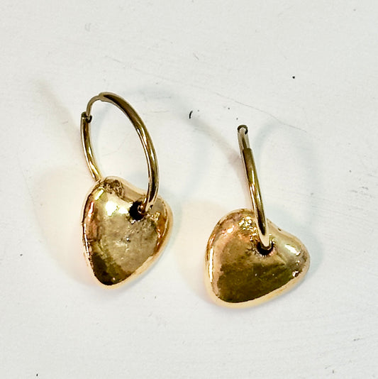 Gold Sweet Heart Drop Earrings