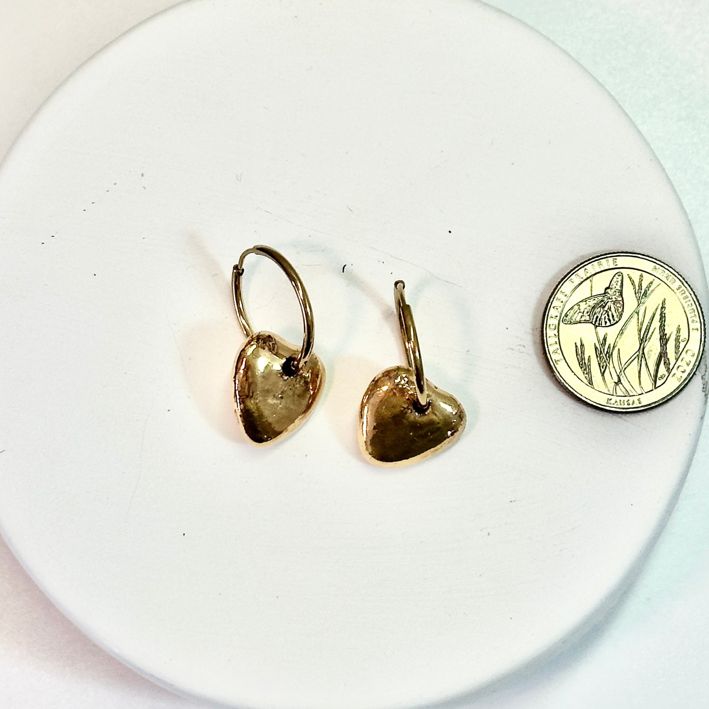 Gold Sweet Heart Drop Earrings