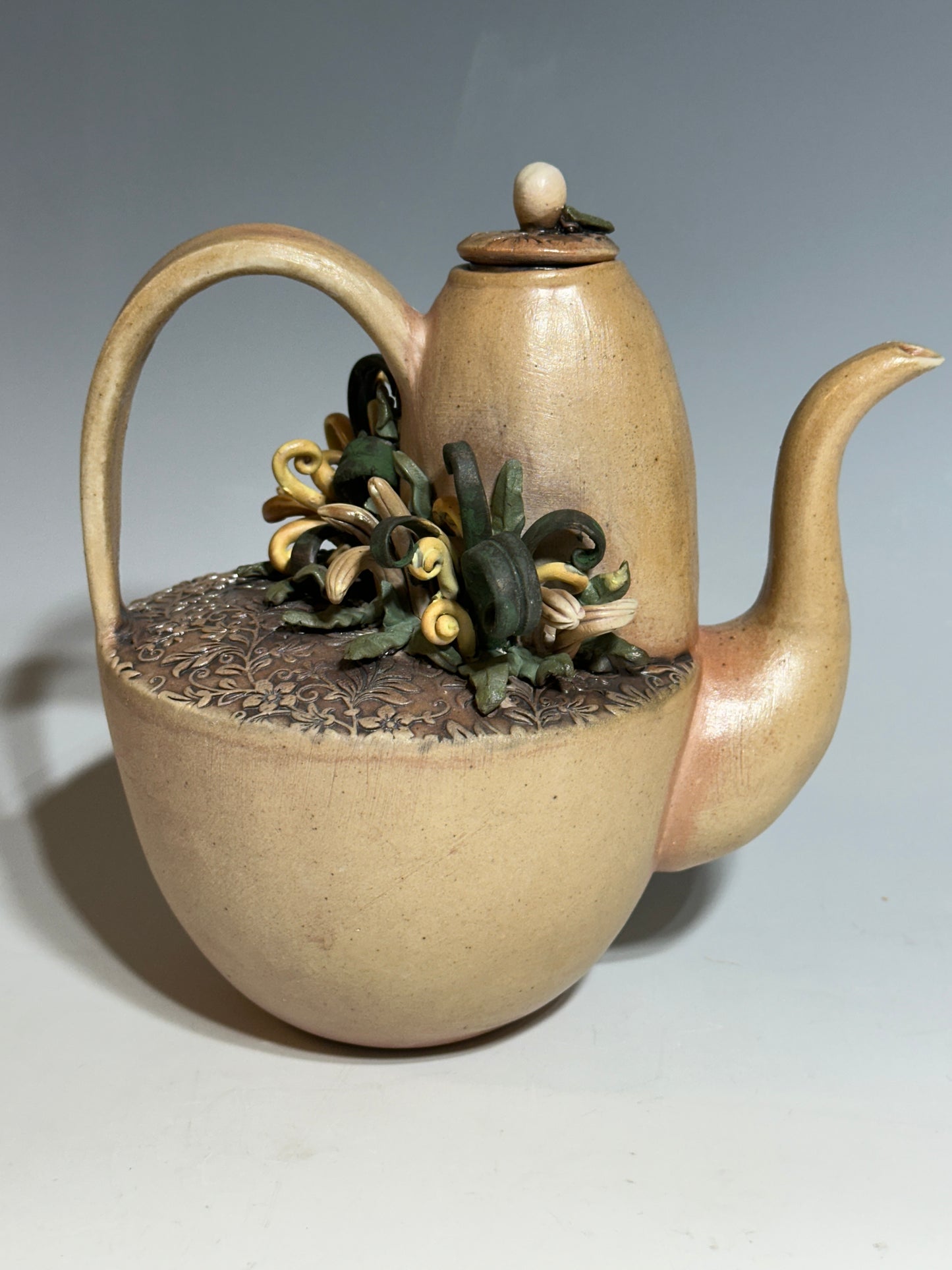 "Succulents in the Studio" Salt Fired Teapot