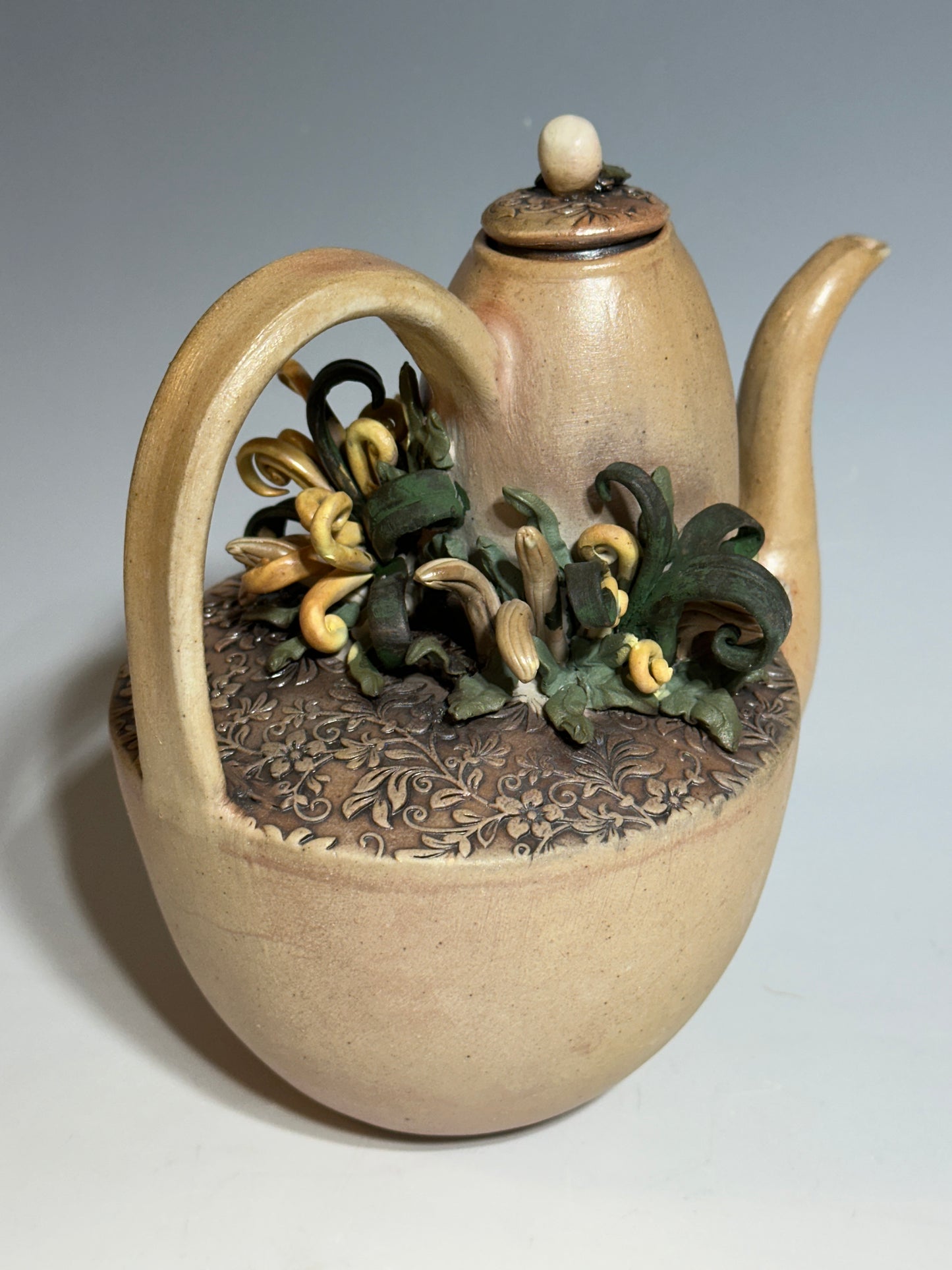 "Succulents in the Studio" Salt Fired Teapot