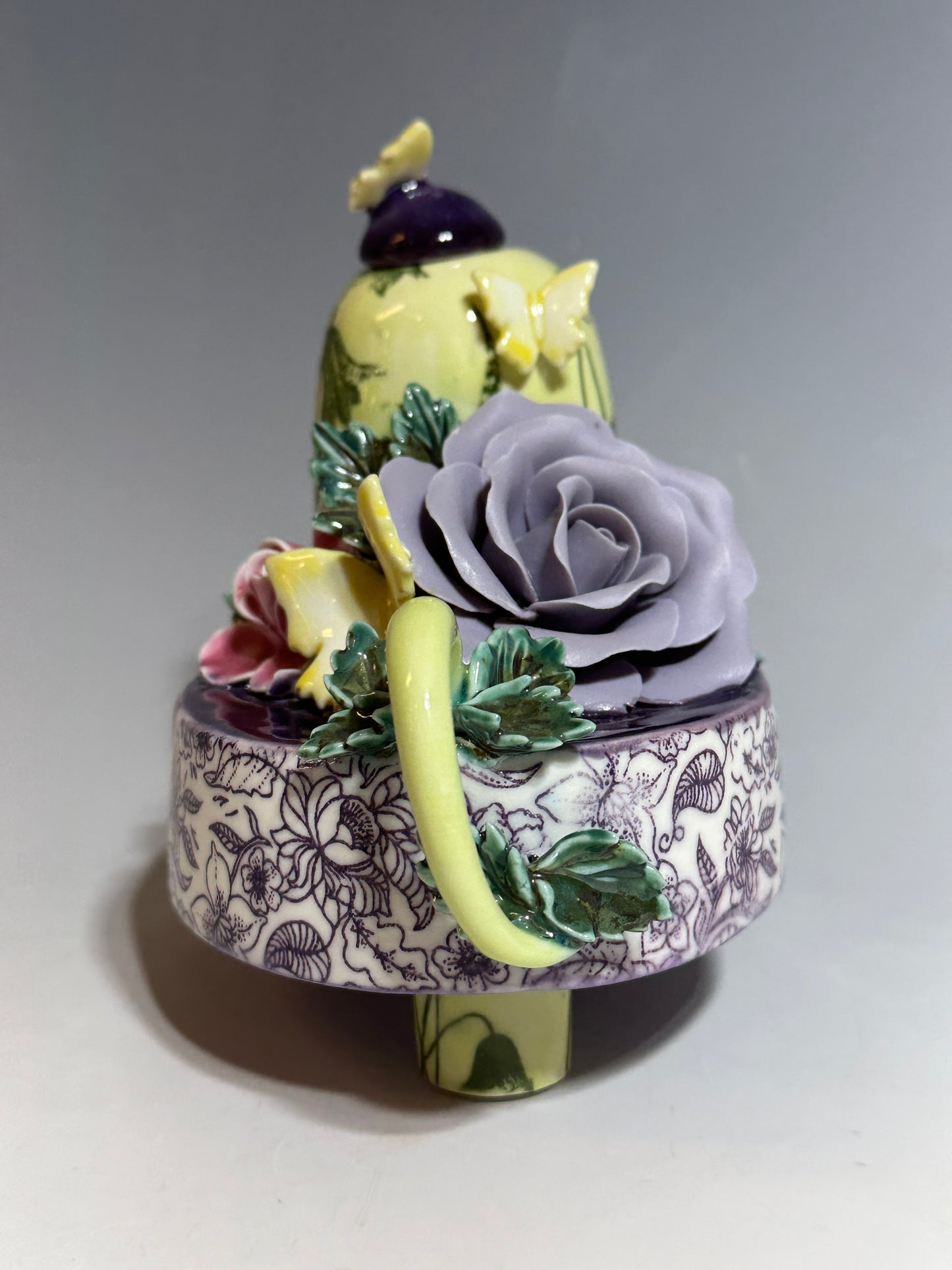 Purple Rose of Shanghai Porcelain Teapot