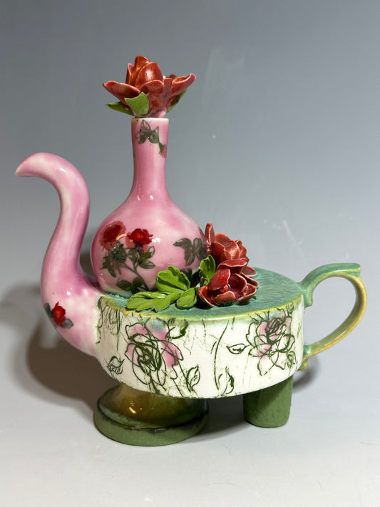 Pink Ming Vase Teapot
