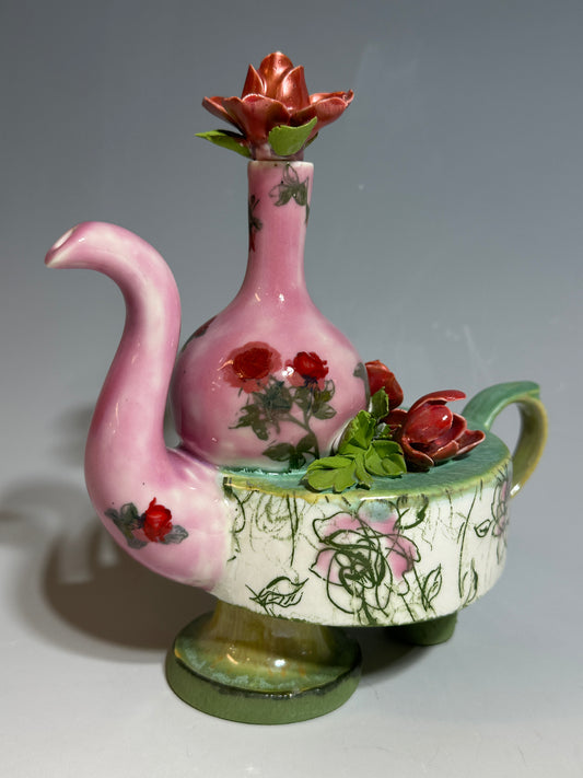 Pink Ming Vase Teapot