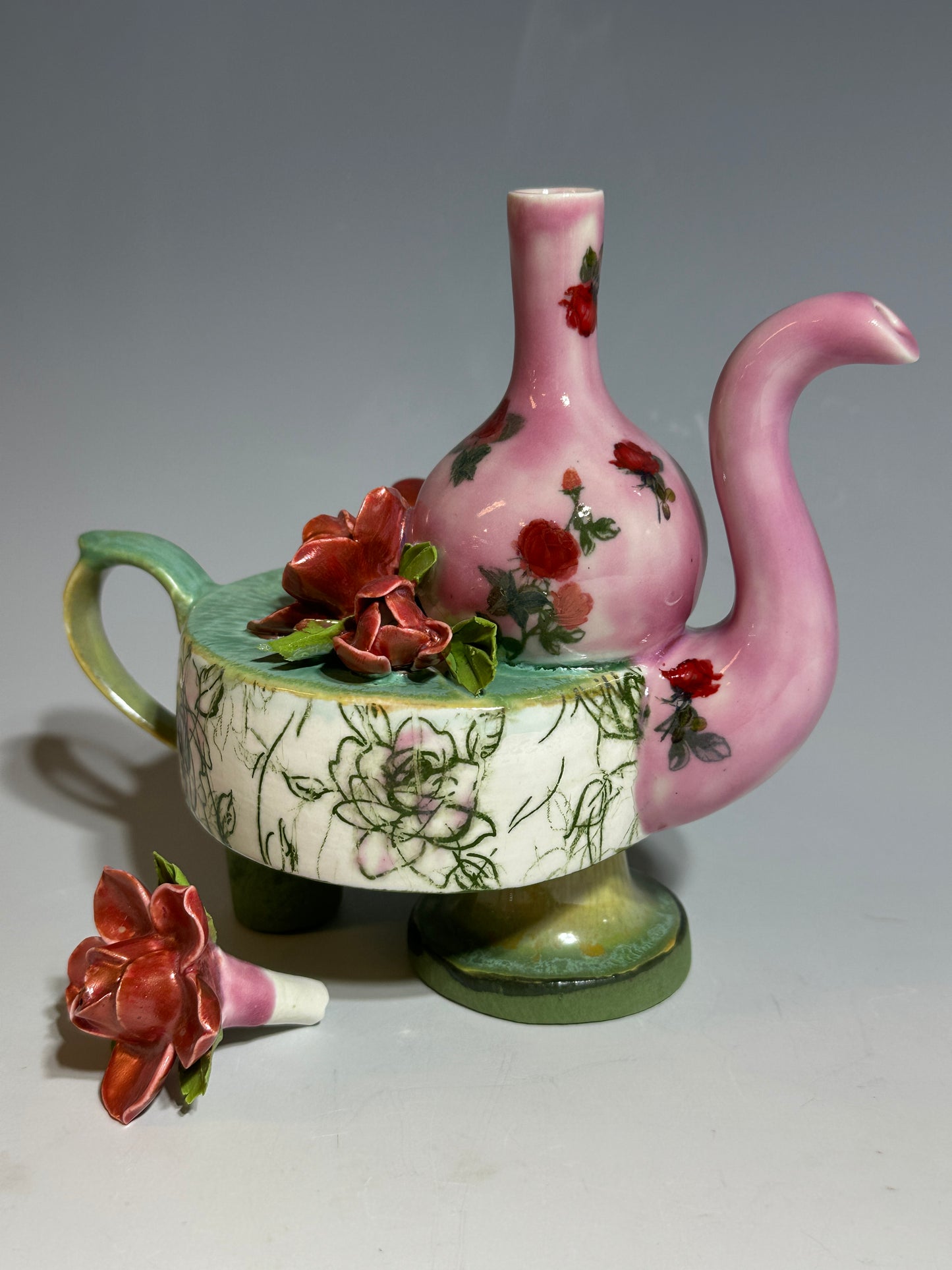 Pink Ming Vase Teapot