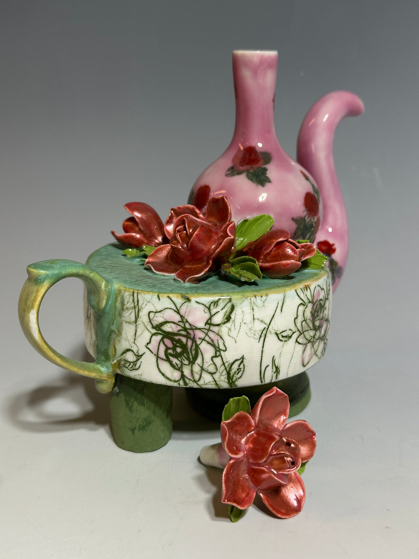 Pink Ming Vase Teapot