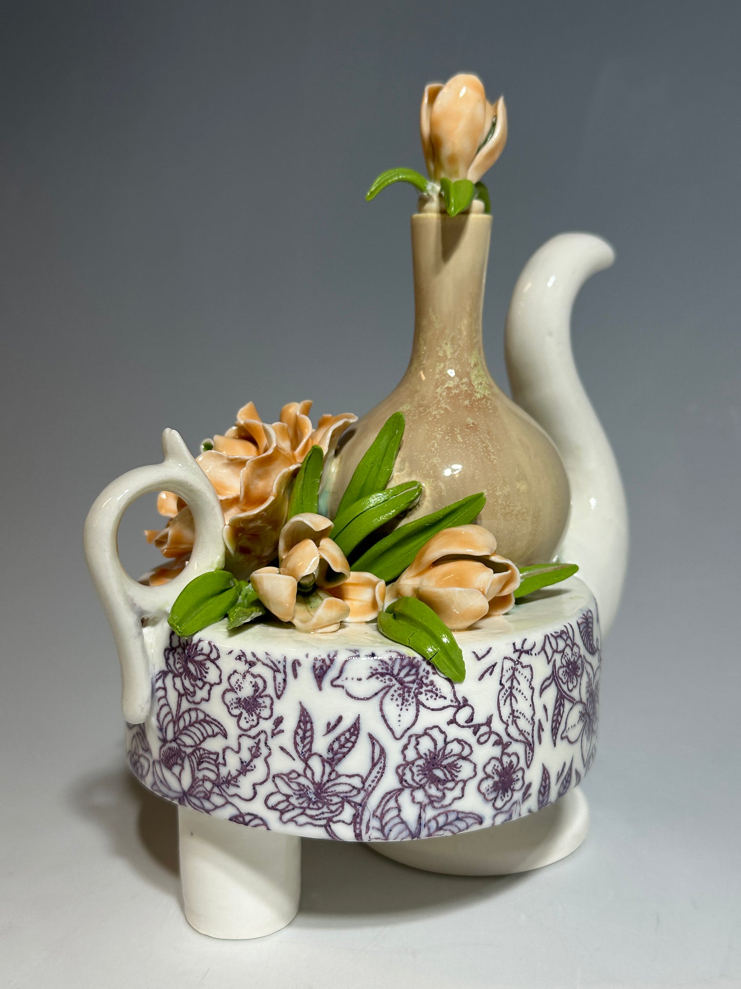 Green Crystal Ming Vase Teapot