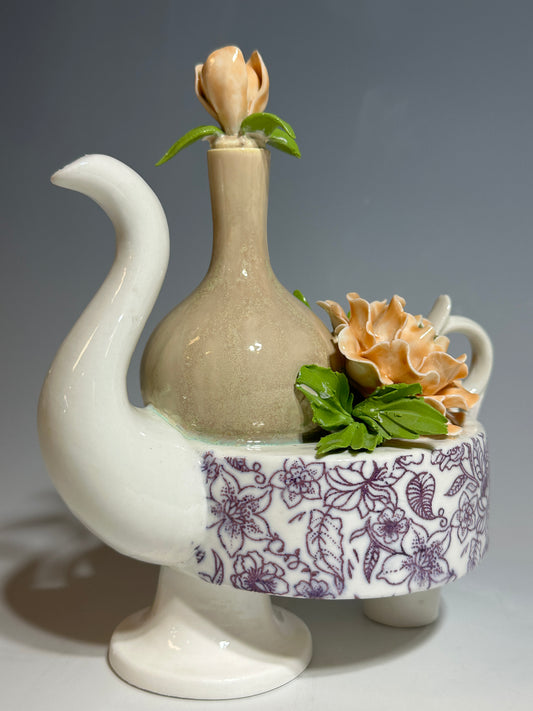 Green Crystal Ming Vase Teapot