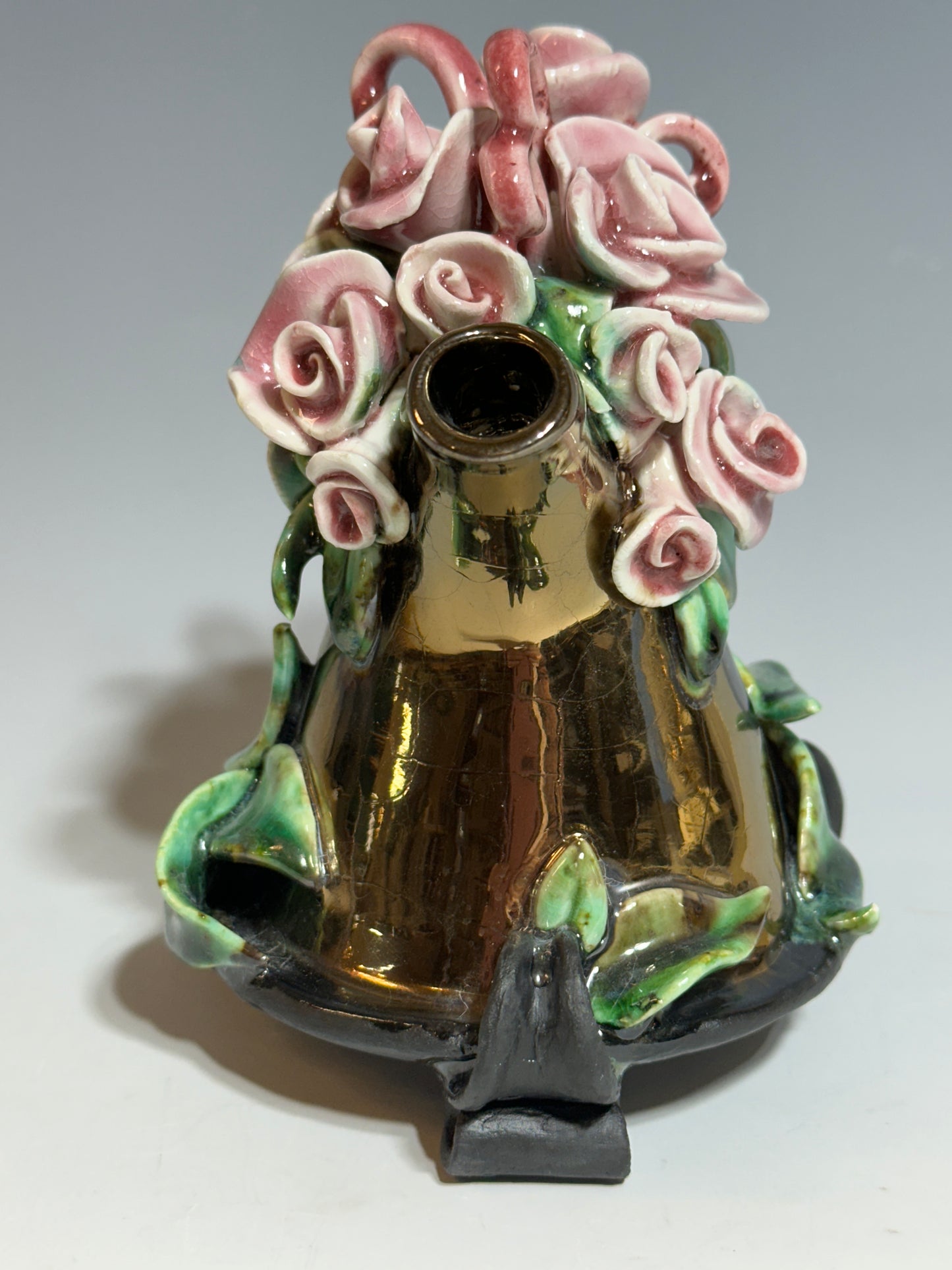 Roses on Gold Teapot