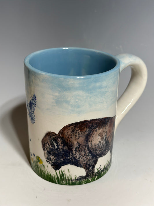 Bison Mountain Scene Mug