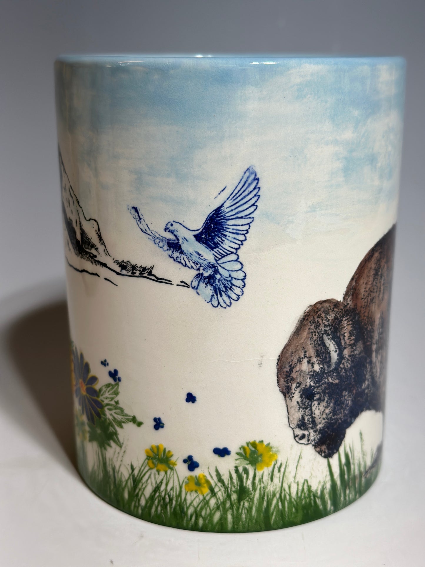 Bison Mountain Scene Mug