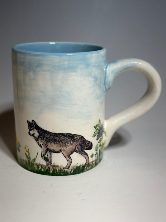 The Wolf and the Bunny Mountain Scene Mug