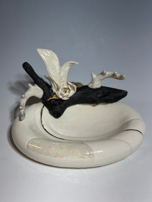 Antlers and Branch Porcelain Jewelry Tray