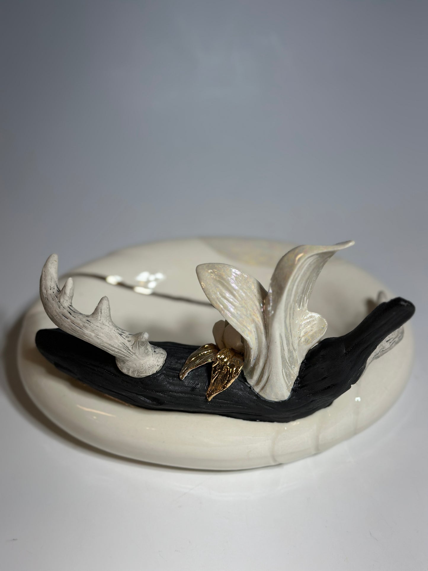Antlers and Branch Porcelain Jewelry Tray