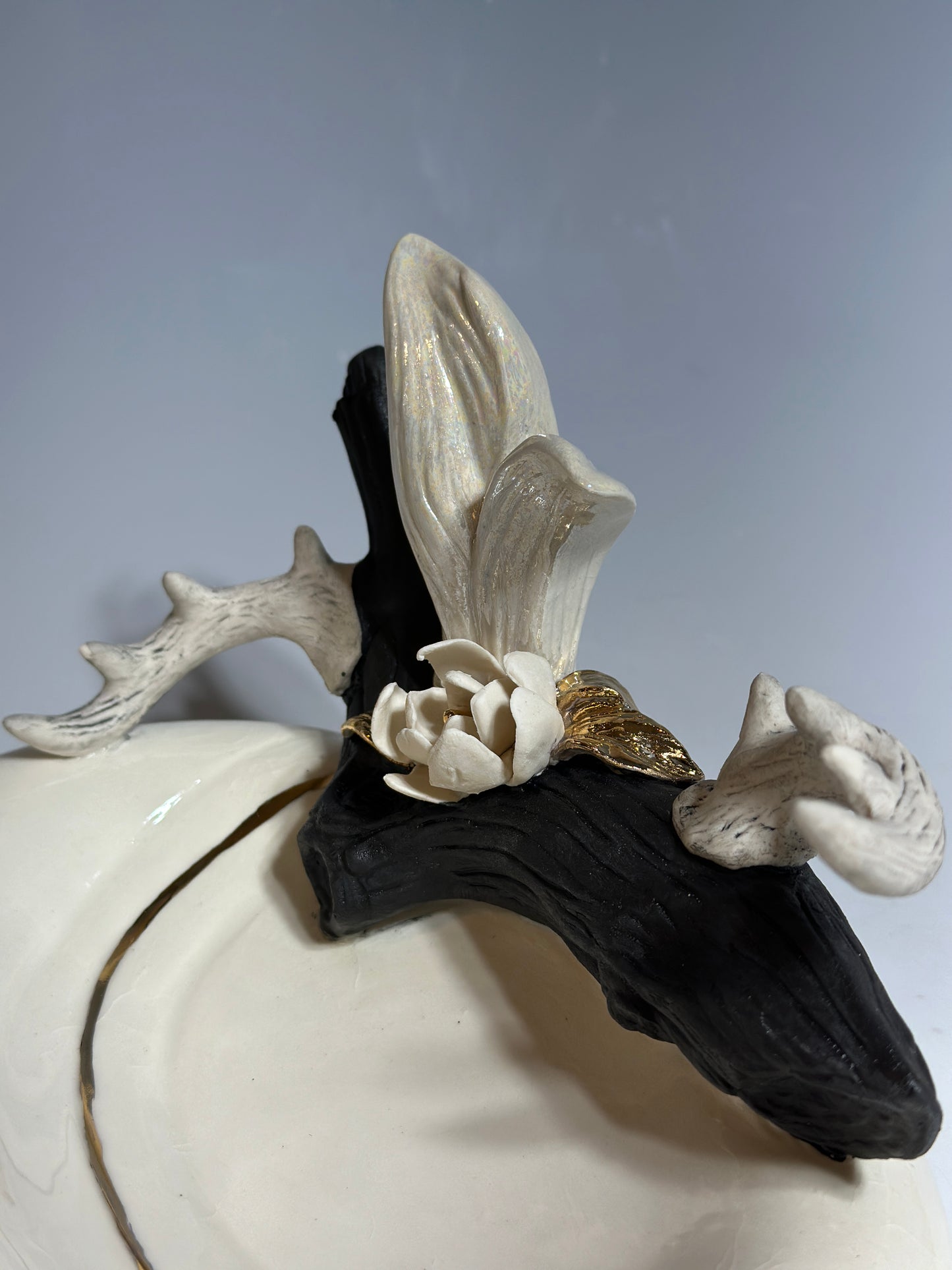 Antlers and Branch Porcelain Jewelry Tray